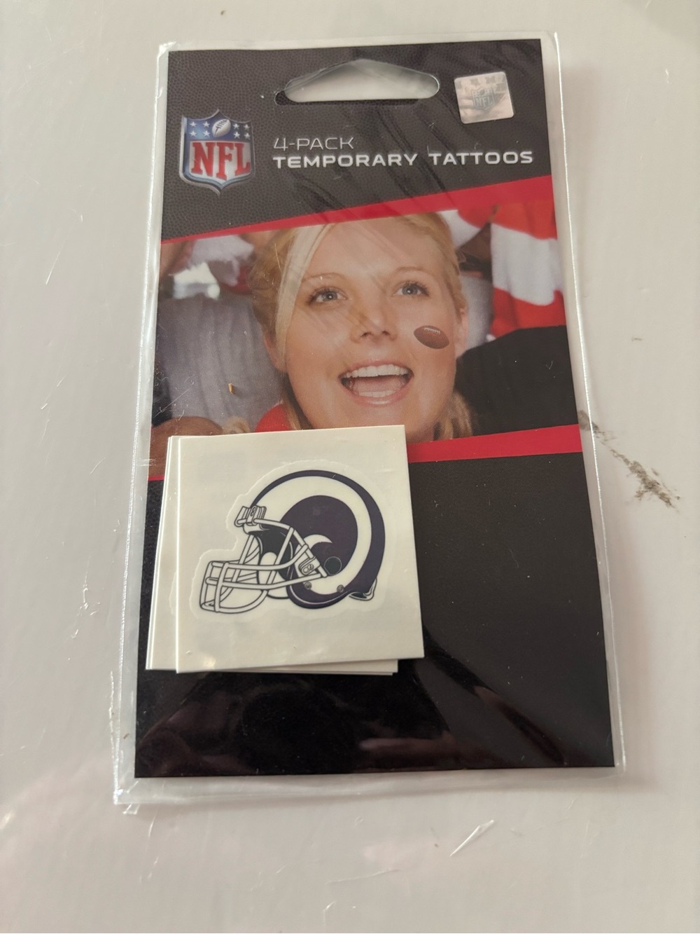 Wincraft Los Angeles Rams Navy and White Temporary Helmet Tattoos - 4 Pack